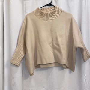 Cream turtle neck crop sweater
